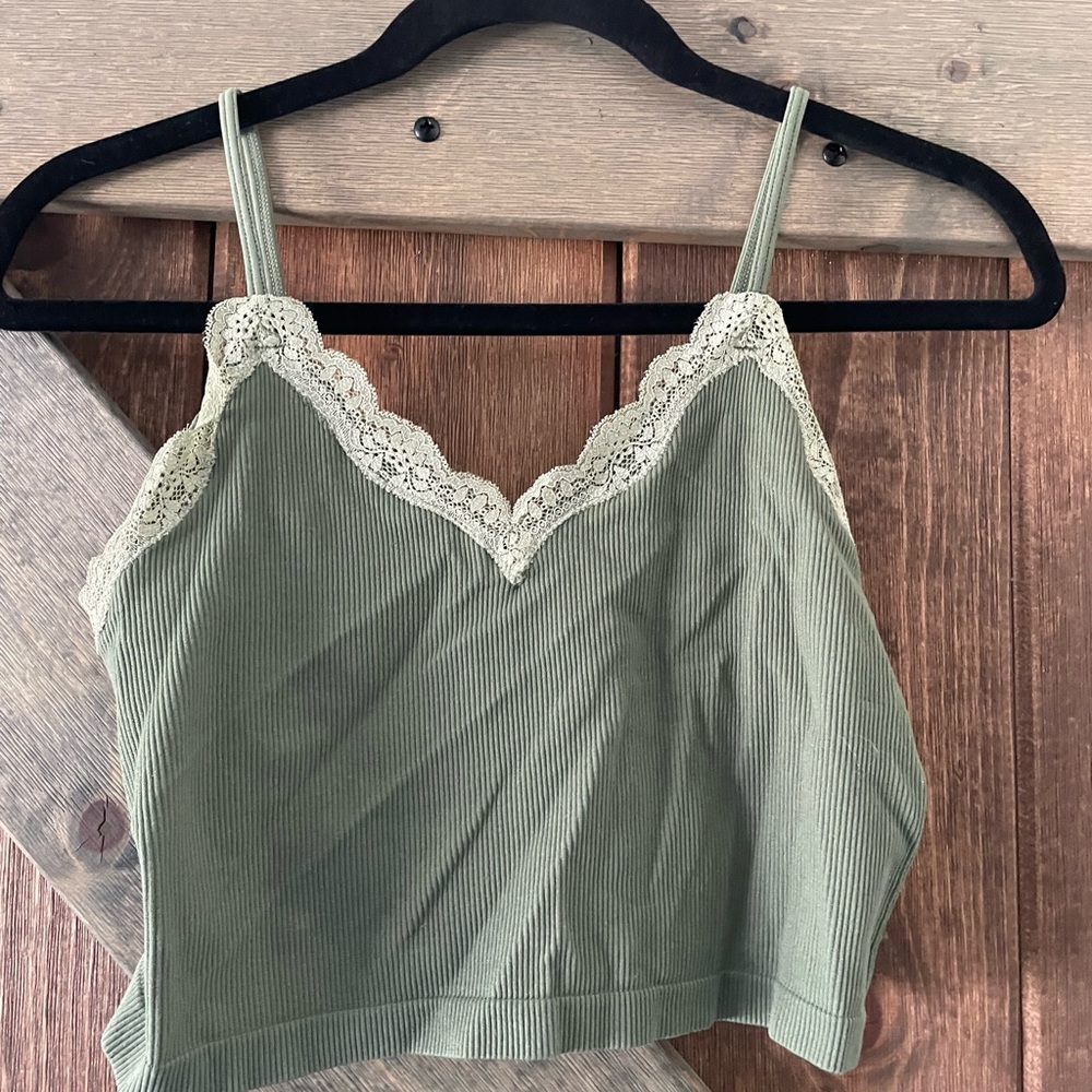 Wild Fable Olive Ribbed Top